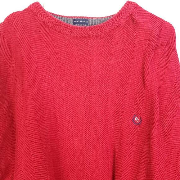 Vintage Chaps Ralph Lauren Sweater Mens XL Hand Framed Textured Cotton Heavy - Picture 2 of 11